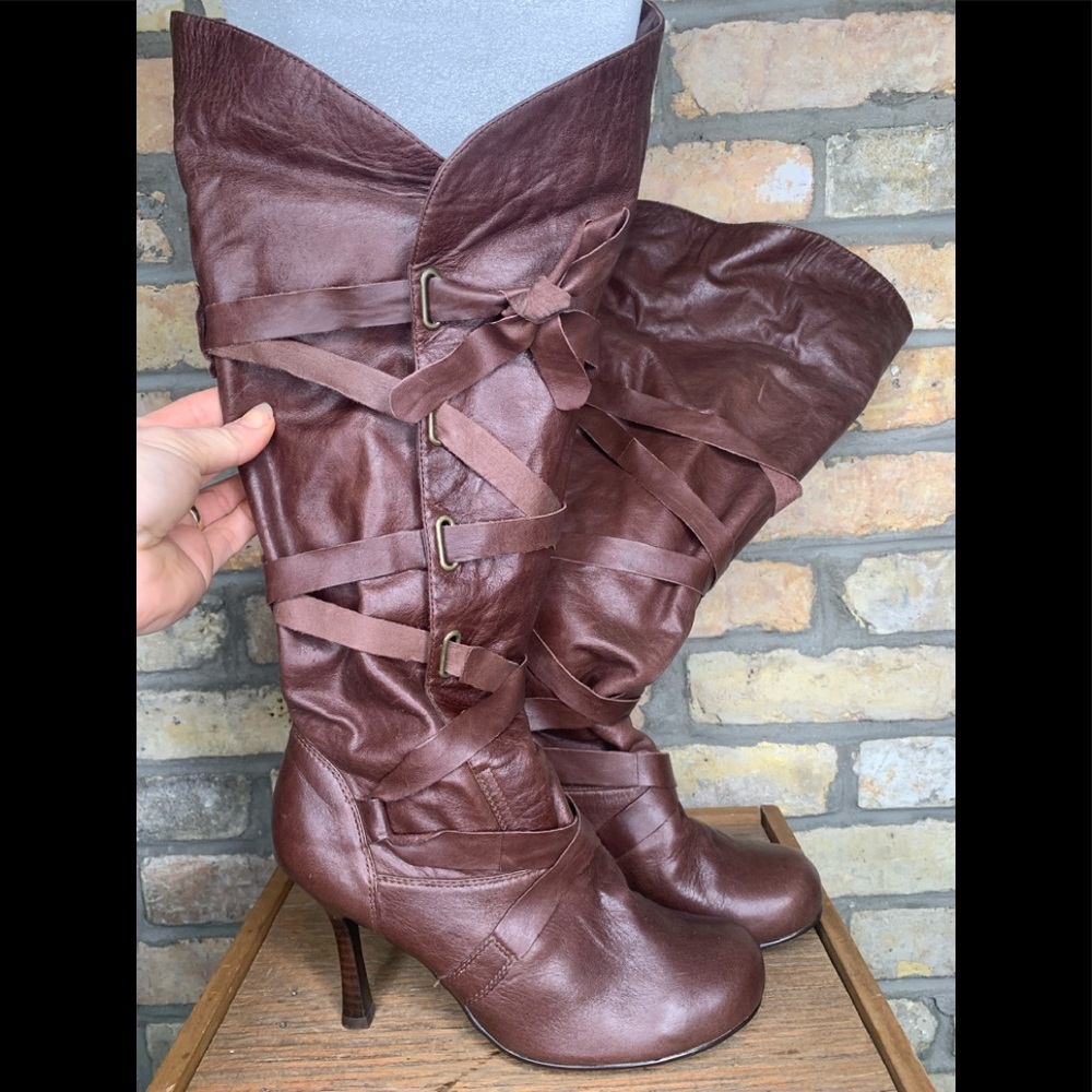 COPY - Naono ‘Wyonna’ Brown Leather Heeled Boots